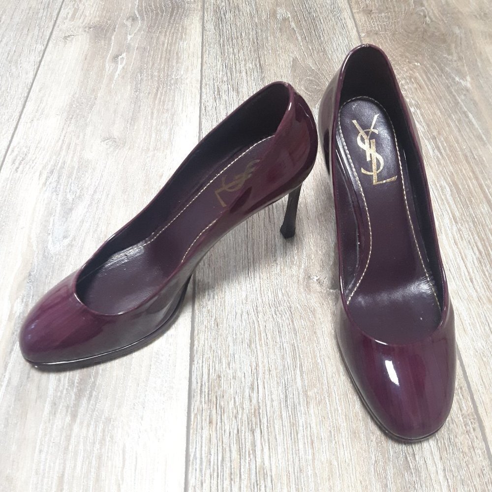 Yves Saint Laurent Purple Ombre Patent Nicole Stilettos Size 37 (6 1/2)